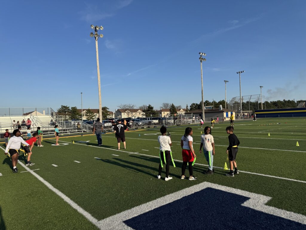 The field during a Flag Football game at the Niagara Falls Boys & Girls Club